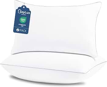 CozyLux Bed Pillows Queen Size Set of 2, 18″ x 28″, Medium Support