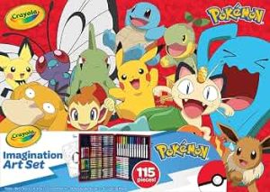 Crayola Pokémon Imagination Art Set (115pcs), Kids Art Kit, Coloring Supplies, Pokemon Toys, Pokemon Gift for Boys & Girls, Ages 5+