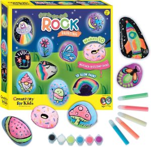 Creativity for Kids Rock Painting Kit – Glow in the Dark Rock Kit: Crafts for Kids, Painting Rocks Arts and Crafts, Kids Gift (Ages 6+)