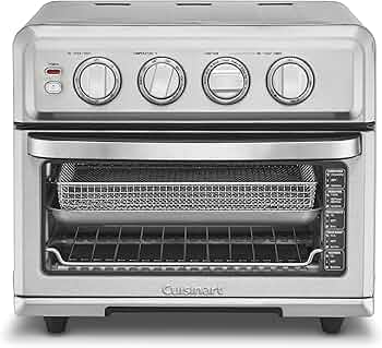 Cuisinart Air Fryer Toaster Oven, 1800W, 8-in-1 with Air Fry, Convection, Broil & Warm, 0.6 Cubic Feet, 60-Minute Timer, TOA-70NAS, Stainless Steel