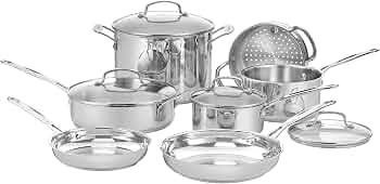 Cuisinart Chef’s Classic 11-Piece Stainless Steel Cookware Set, 77-11G