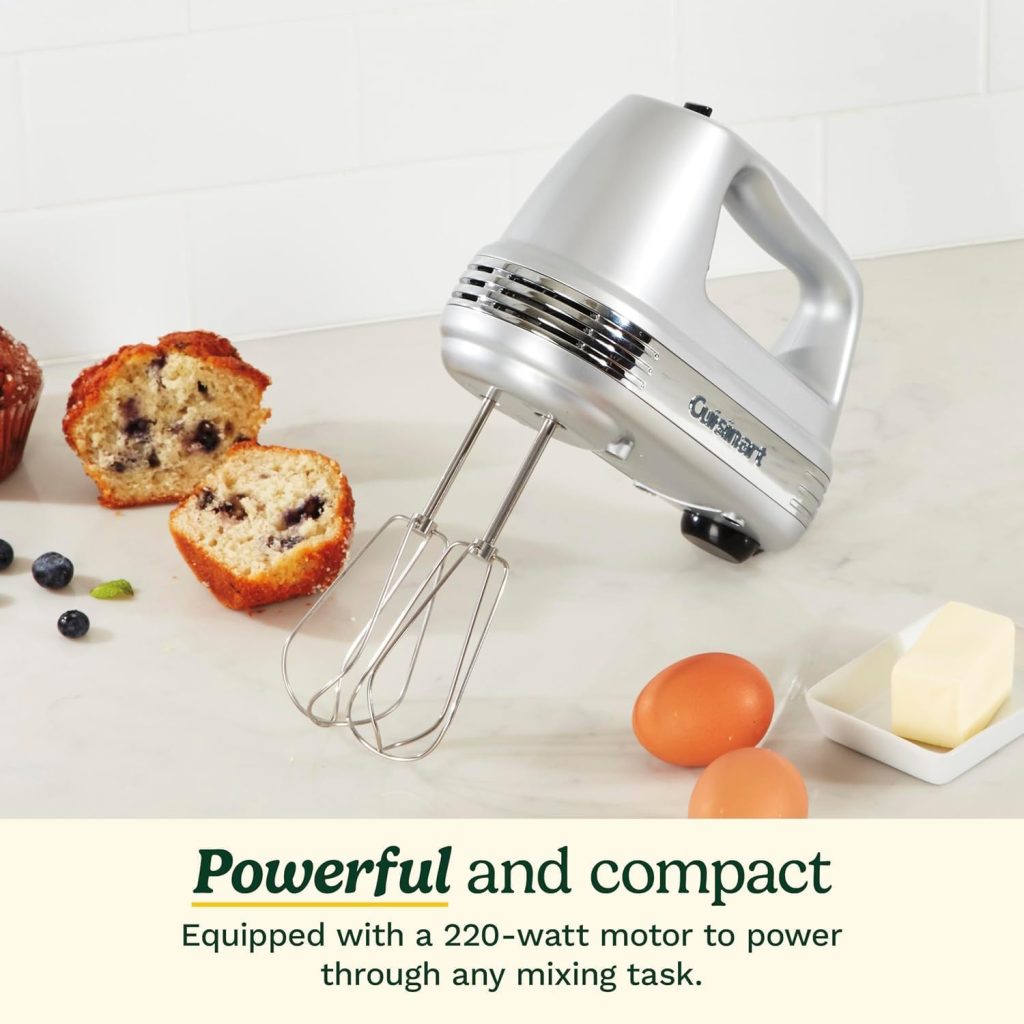 Cuisinart Power Advantage Plus 9-Speed Hand Mixer, 220W-Motor Hand Blender Electric Mixer with 9 Speed Settings, XL Dishwasher-Safe Beaters, 3 Low Mixing Speeds, Storage Case, Black