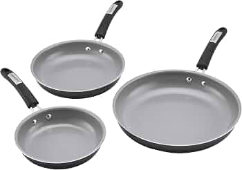 Cuisinart, 3-Pc Classic Ceramic Nonstick Skillet Set, Amazon Exclusive, 35C22-3BK