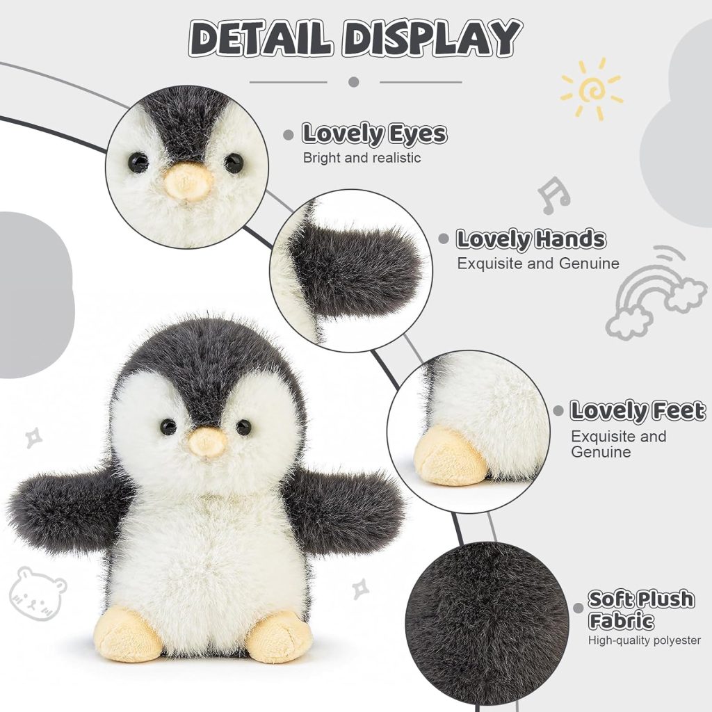 Cute Penguin Stuffed Animal Plushie Soft Plush Gift for Kids 6”