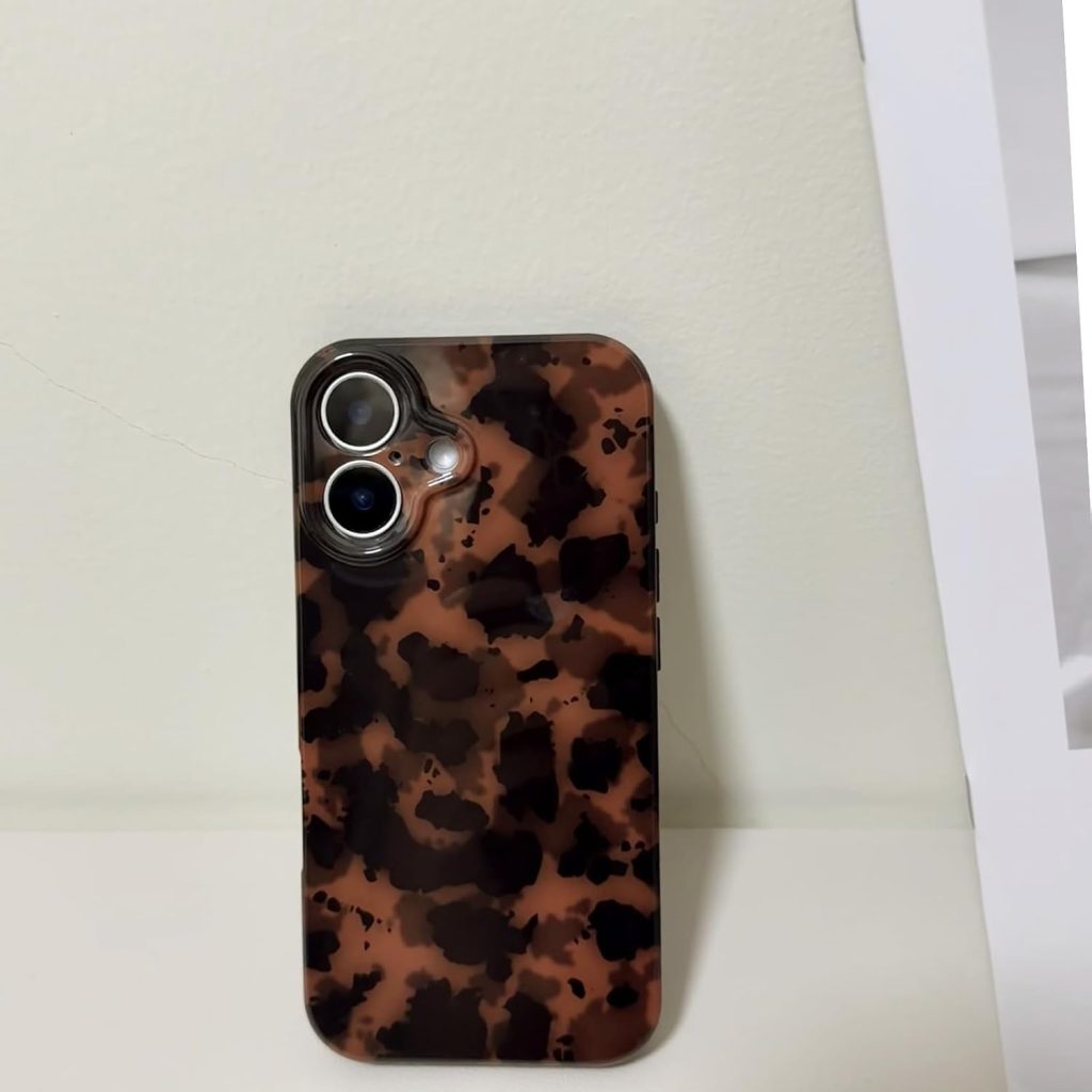 Cute Phone Case for iPhone 16 Case Amber Leopard Print