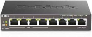 D-Link 8-Port Gigabit Unmanaged PoE+ Ethernet Switch, with 4 PoE Ports up to 60W PoE Budget, QoS, Fanless, Sturdy Metal with Shielded Ports, Compact Desktop, Follows NDAA/TAA (DGS-1008P)