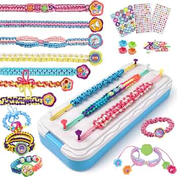 DDAI Friendship Bracelet Making Kits Crafts – Arts & Crafts for Kids Ages 8–12 – Birthday Gifts for 7 9 10 11 12 Years Old Girls Toys, String Bracelet Maker Loom Box for Kids, DIY Gem Stickers