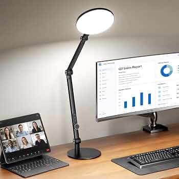 Desk Lamp for Home Office, Professional Video Call Light, CRI>98
