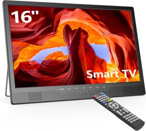 Desobry 16 Inch Small Smart TV, LCD Small Kitchen TV with WiFi