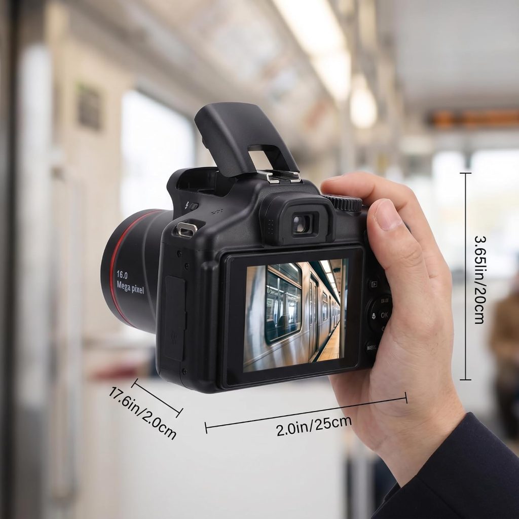 Digital Camera, 16MP 1080P HD 16X Digital Zoom Micro SLR Digital Camera with Telephoto Lens for Travel Vlogging