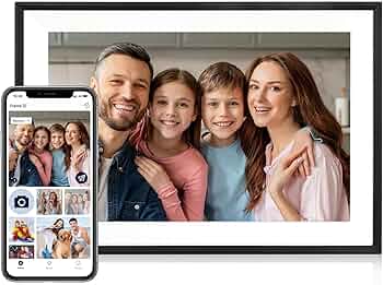 Digital Picture Frame, 10.1 Inch Picture Frame with 1280*800 HD IPS Touch Screen, Smart Digital Photo Frame Built-in 32GB Memory, Auto-Rotate Easy Setup to Share Photos or Videos via AiMOR APP (Black)