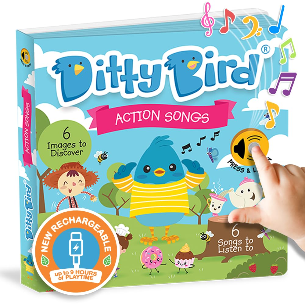 Ditty Bird Musical Books for Toddlers | Fun Children’s Nursery Rhyme Book | I’m a Little Teapot Book with Sound | Interactive Toddler Books For 1 Year Old to 3 Year Olds | Sturdy Baby Sound Books