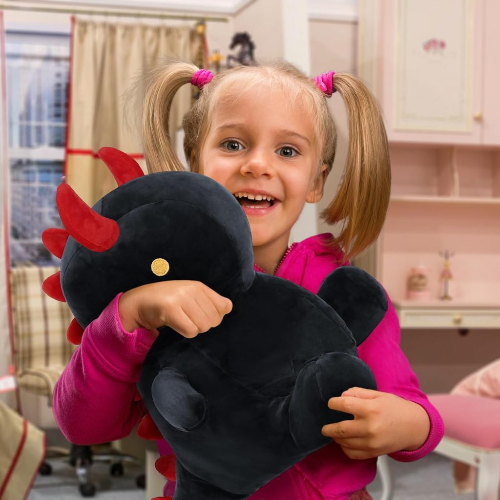 Ditucu Cute Dinosaur Plush 16 inch Large Dino Stuffed Animals Plushies Toys Super Soft Dolls Birthday Gifts for Kids Girls Boys Black