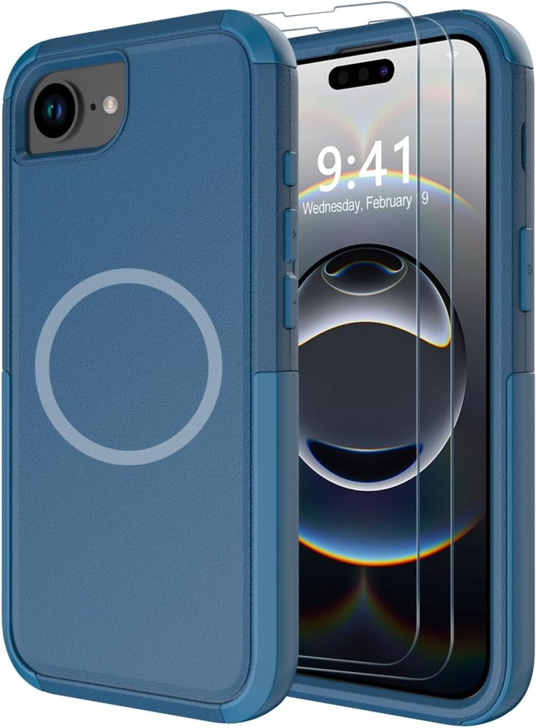 Diverbox for iPhone 16e Case & iPhone 17e Case (Shockproof) (Dropproof) (with Screen Protector ) Heavy Duty Protection Phone Cover (Blue)