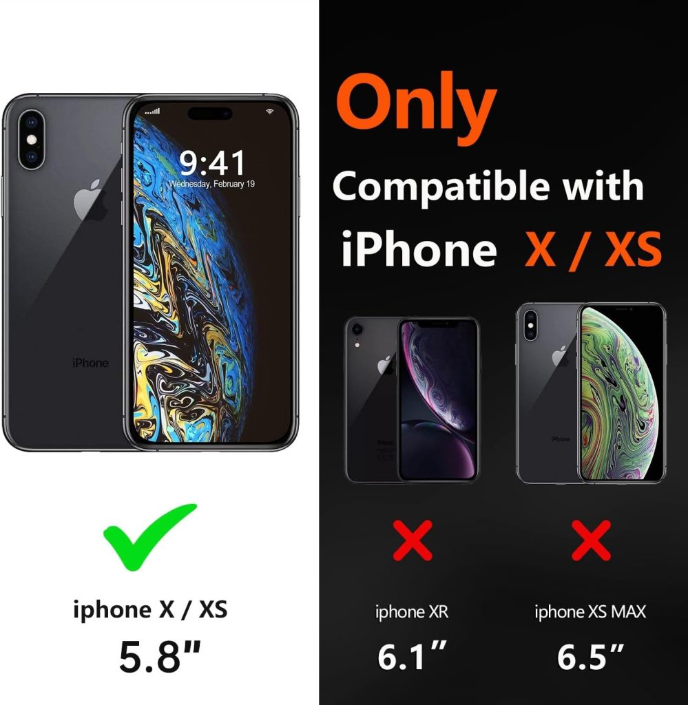 Diverbox for iPhone X Case/iPhone Xs Case (Shockproof) (Dropproof) (Tempered Glass Screen Protector ) Heavy Duty Protection Phone Case Cover for Apple iPhone X/XS (Purple)