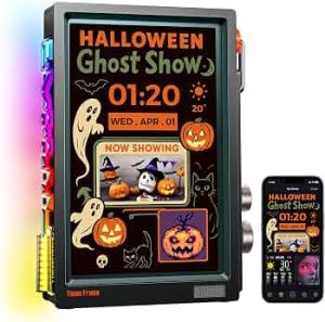Divoom Times Frame Smart Desk Clock Display with Custom Faces & RGB Glow