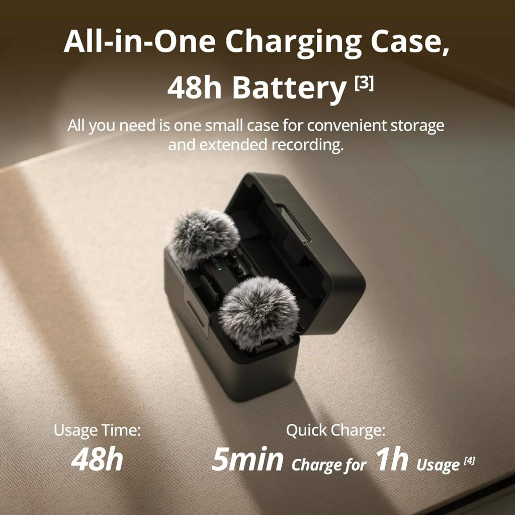 DJI Mic Mini (2 TX + 1 RX + Charging Case), Ultralight, Detail-Rich Audio