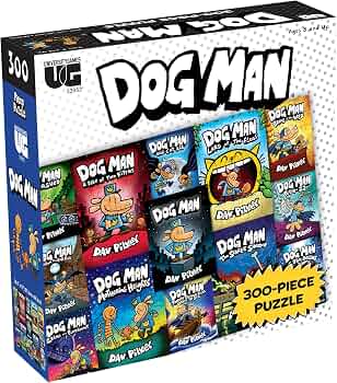 Dog Man 300-Piece Jigsaw Puzzle, Book Cover Art for Kids, Ages 8+
