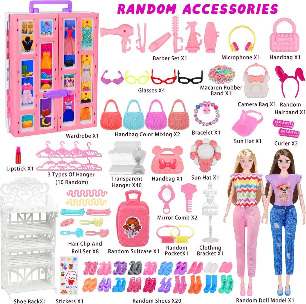 Doll Closet Playset with Doll, 342 Pcs Clothes and Accessories