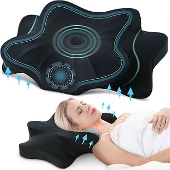 DONAMA Cervical Pillow for Neck and Shoulder Pain Relief, Cooling Contour Memory Foam Pillow, Dual-Height Ergonomic Neck Support Pillow for Side Back Stomach Sleepers with Removable Pillowcase