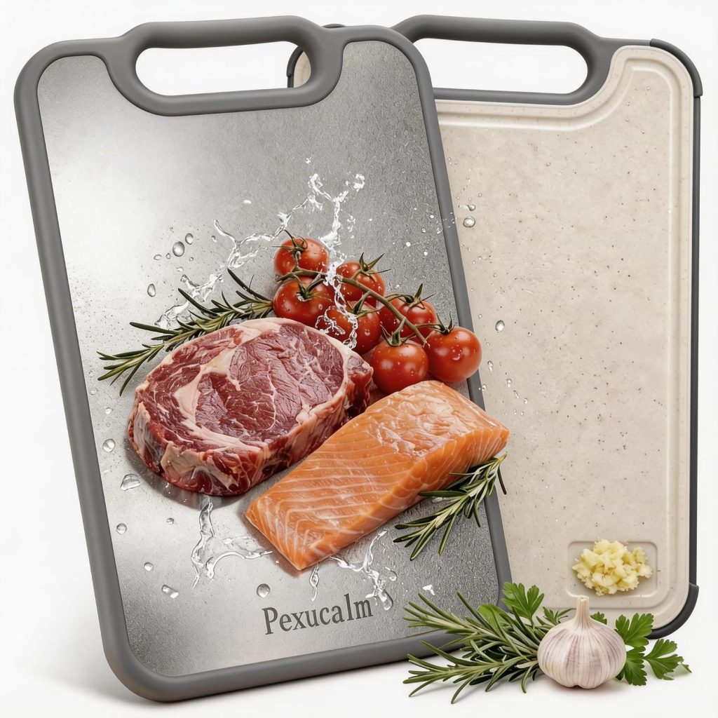 Double-Sided Titanium Cutting Board for Kitchen, 15.4″x10.4″