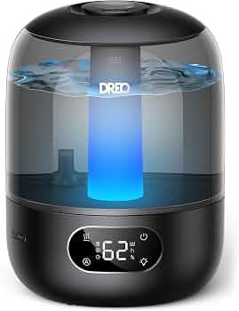 DREO 3L Humidifiers for Bedroom, 30H Runtime, 26 dB Quiet, Black