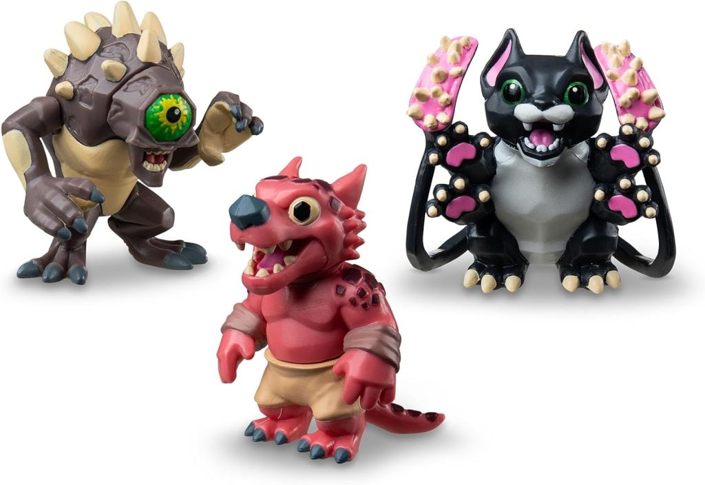 Dungeons & Dragons Questers Creature Figures 3-Pack, D&D Collectible Fantasy Toy Figures – Baby Kobold, Displacer Beast Kitten & Nothic