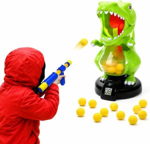 EagleStone T-rex Dinosaur Shooting Toy for Boy Kids with LCD Auto Scoring