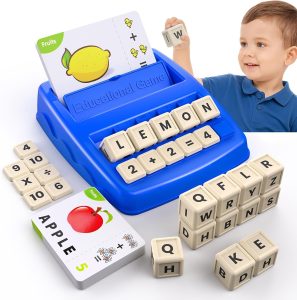 Educational Toys for Kids Ages 3-8, Matching Letter Spelling Math Counting Game,Learning Game for Preschool& Kindergarten Kids, Birthday Gifts for 3 4 5 6 7 Year Olds Boys&Girls