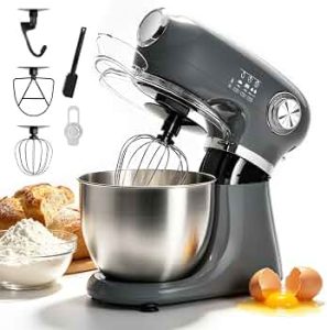 Electactic 5.3 Quart Electric Stand Mixer With 12 Speed, Low Noise, Grey