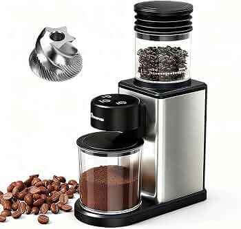 Electric Coffee Grinder for Home & Office: Smart Conical Burr coffee grinder with 25 Precision Grind Settings & 120g Expandable Bean Hopper – Anti-Static Design & Quiet & Durable for Multi-Cup Brewing