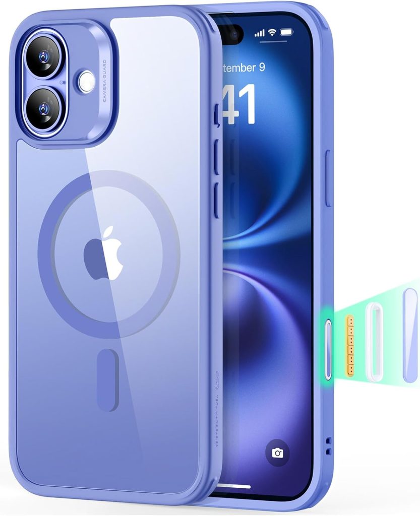 ESR Classic Hybrid for iPhone 16 Case, Clear Blue
