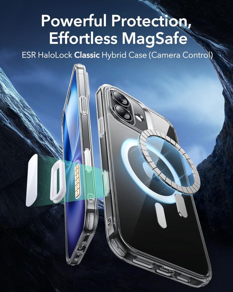 ESR Classic Hybrid for iPhone 16 Case, Clear Blue