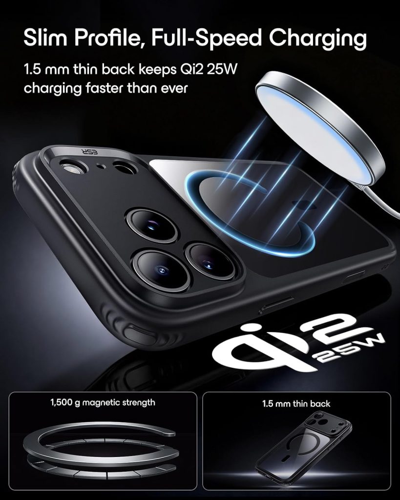 ESR Classic Hybrid for iPhone 18 Pro Max/17 Pro Max Case, Clear Black