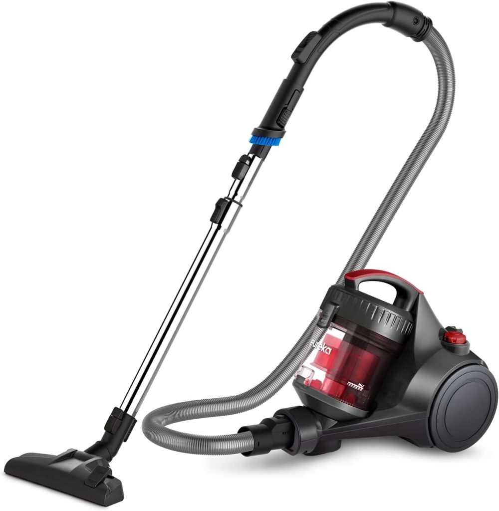 Eureka Bagless Canister Vacuum Cleaner, Lightweight Vacuum for Home, Red