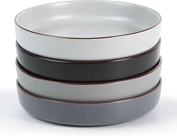 famiware Mercury Pasta Bowls Set of 4, 33 oz Large Salad Bowls, Multi-color