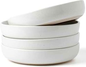 famiware Milkyway 33 oz Pasta Bowls Set of 4, White