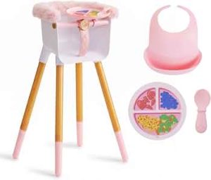 FAO Schwarz Baby Doll High Chair with Feeding Accessories, Fits 14″ Dolls