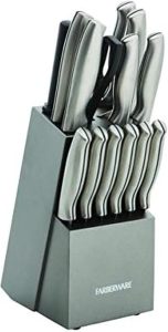 Farberware 15-Piece Kitchen Knife Block Set, Stainless Steel