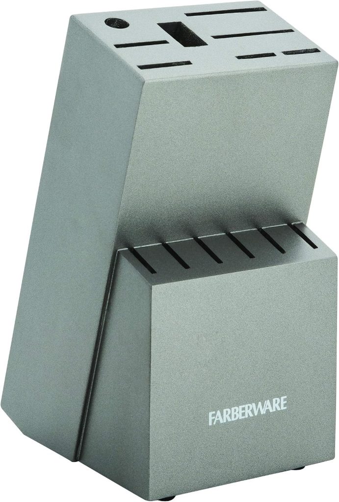 Farberware 15-Piece Kitchen Knife Block Set, Stainless Steel