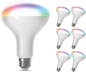 Feit Electric BR30 Smart Flood Light Bulb – Color Changing, 65W Eq – 6 Pack