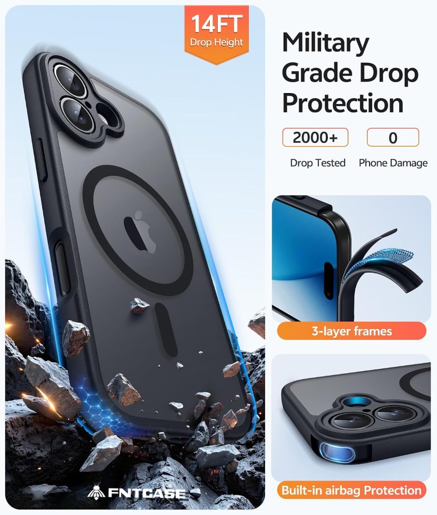FNTCASE for iPhone 17 Case, Fit for Magsafe, Black