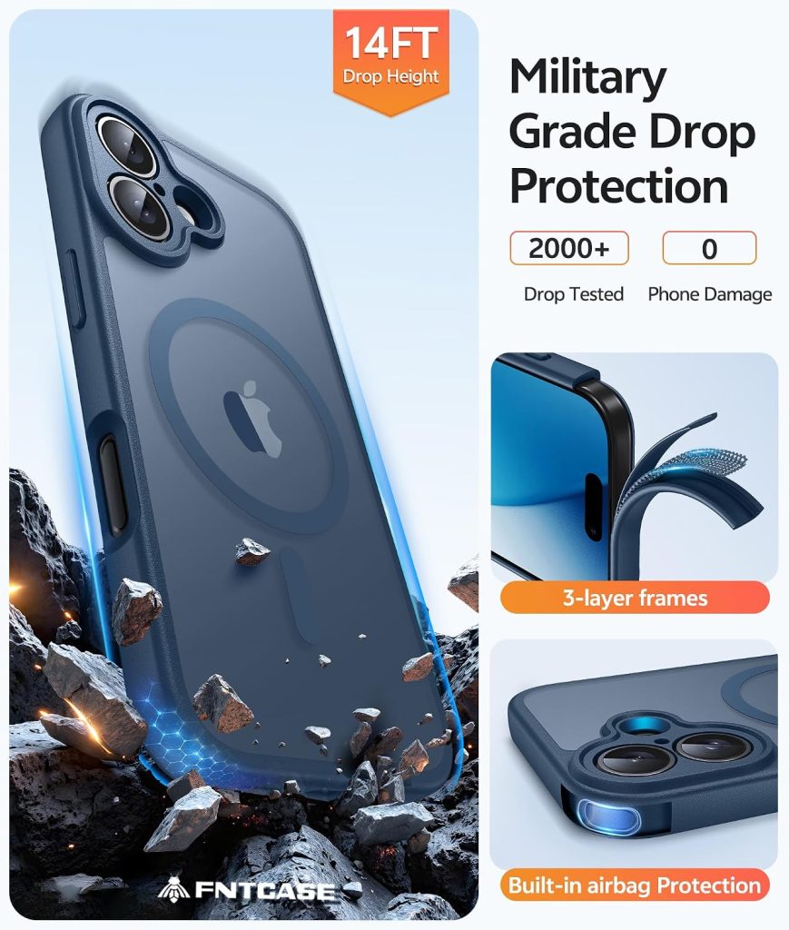 FNTCASE for iPhone 17 Case, Fit for Magsafe, Blue