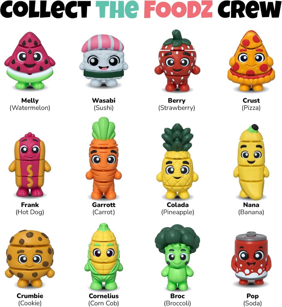 Foodz 12 Pack Collectible Wiggly Fidget Toys