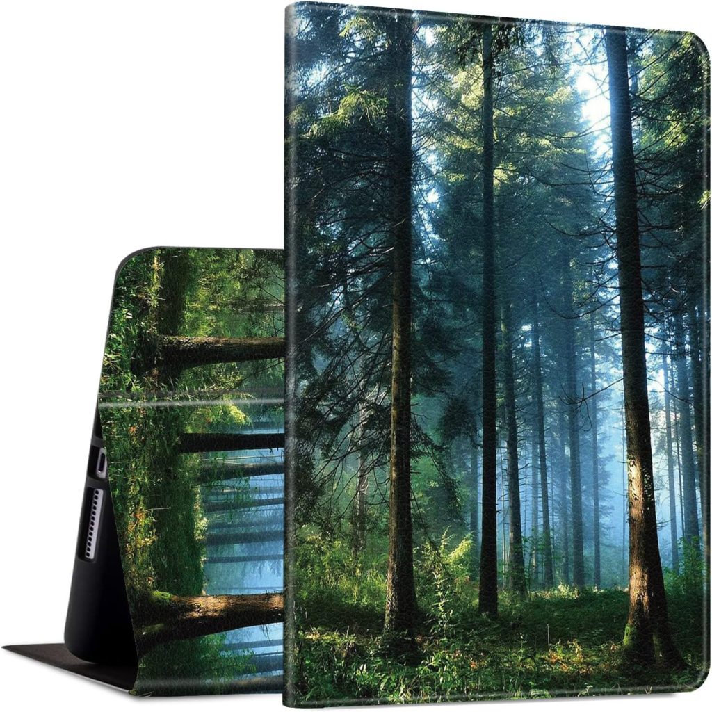 for All-New Fire HD 10 Tablet Case (13th Generation, 2023 Release Only) 10.1″ PU Leather Slim Adjustable Stand Smart Cover with Auto Wake/Sleep for Fire Tablet 10 2023,Nature Misty Forest
