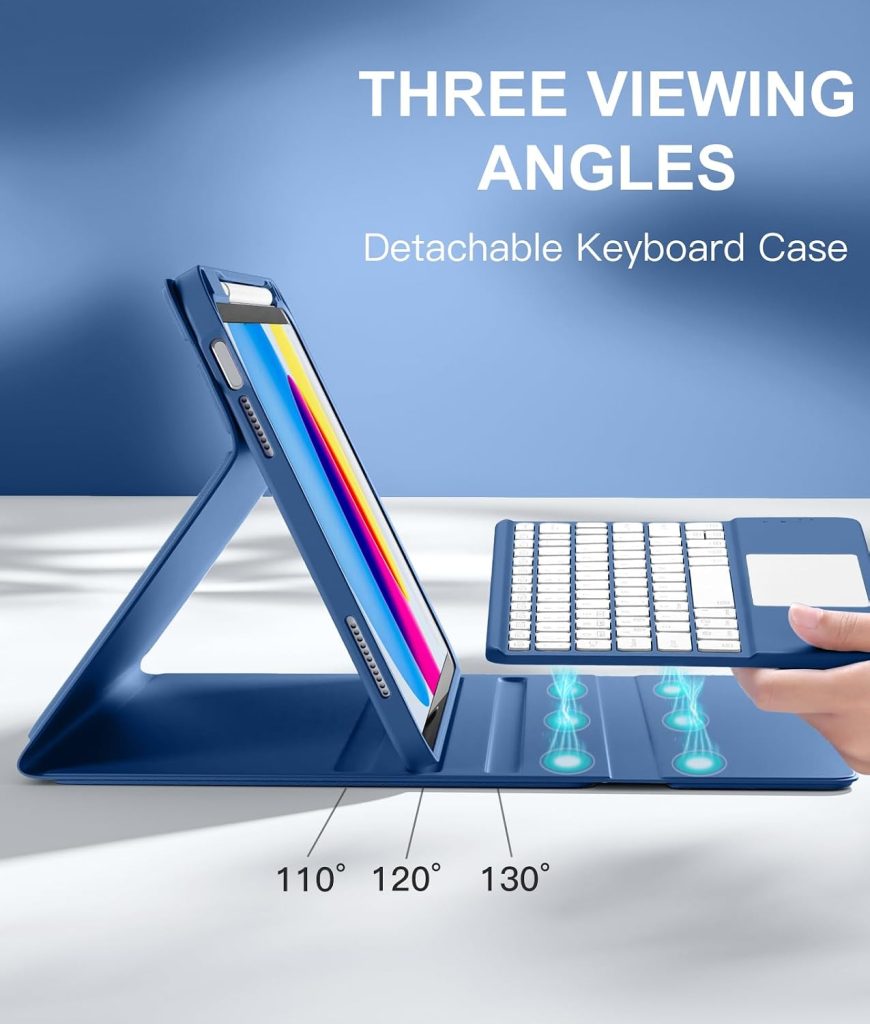 for iPad A16 11th/10th Generation Case with Keyboard, Folio Cover