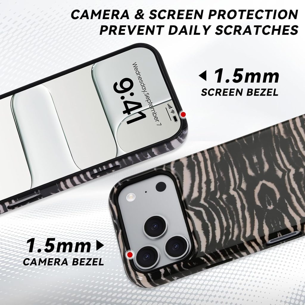 for iPhone 17 Pro/18 Pro Case – Wireless Charging for MagSafe, Dual-Layer Design (Outer Hard PC Shell + Inner Soft TPU Shell), Unisex Shockproof Protective Case – Tiger Stripe Pattern.