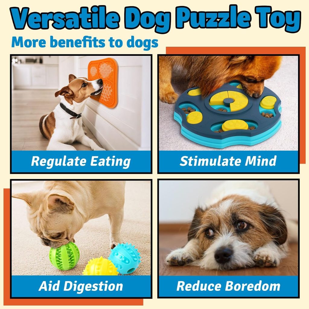 Forfon 9 Pack Dog Enrichment Toy Set with Puzzle Toy & Lick Mats