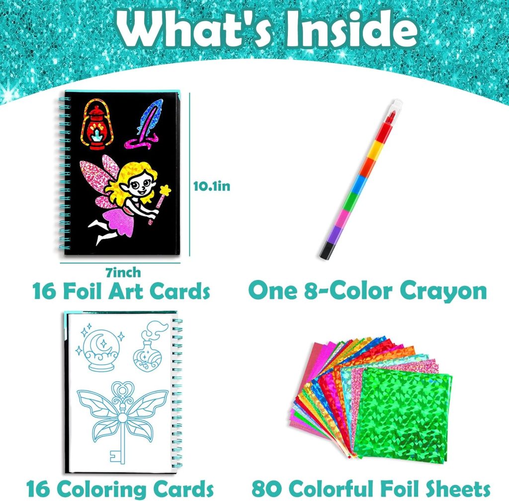FUNNYB&G Foil Art Craft Kit for Kids, Fairy Birthday Gift Toy for Girls