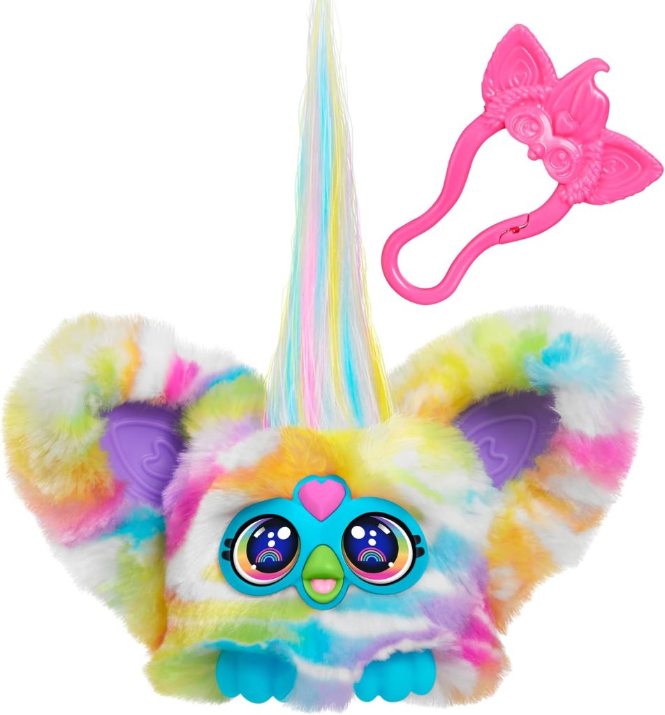 Furby Furblets Zee-Bah Mini Friend, Electronic Plush Toys for Girls & Boys, Rainbow Zebra, Speaks Furbish & Plays Music, Series 5, Ages 6+
